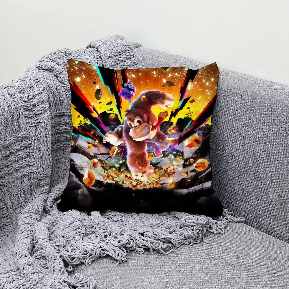 

Game D-Donkey-S K-Kong Bananza Pillow Case Decor Protective Covers Comfortable soft for Sofa Living Room Home office