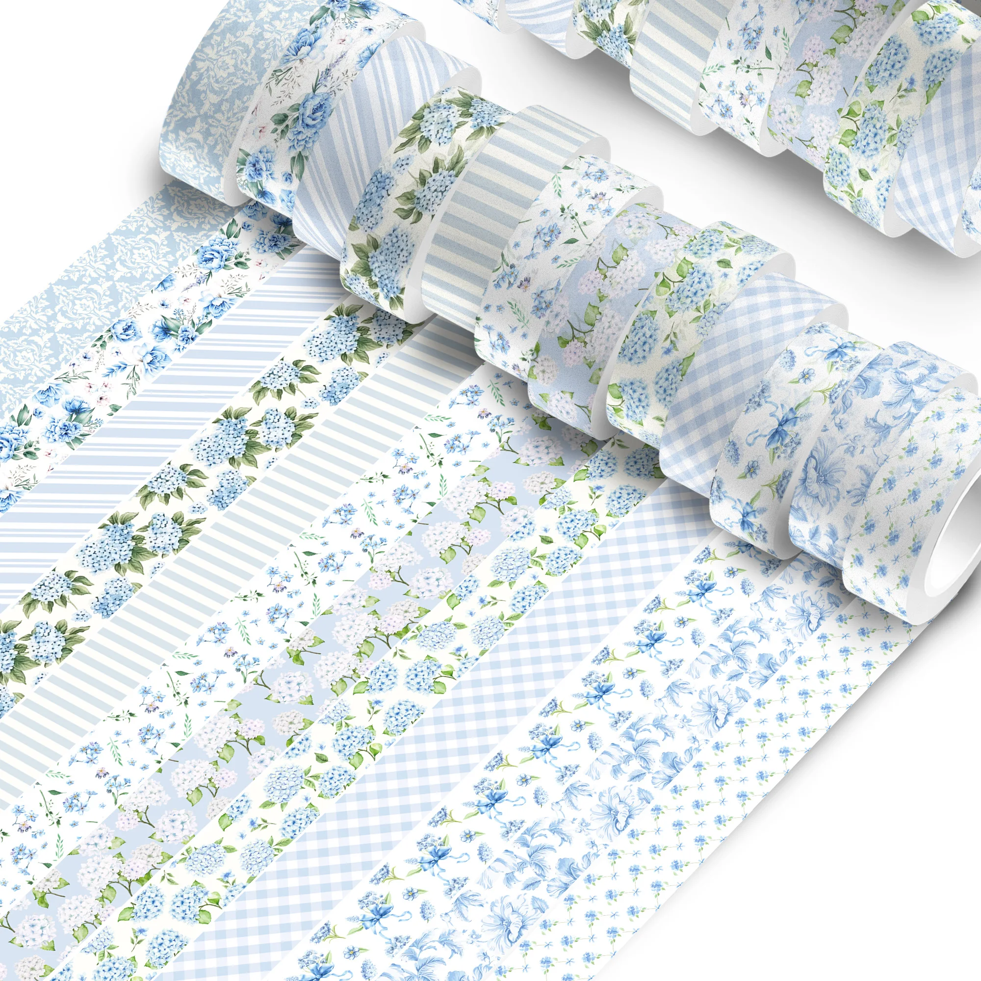 12 Rolls Hydrangea Flower Washi Tape Set,Decorative Paper Stickers,DIY Craft Tape for Gift Wrapping, Scrapbooking Party Supplies view 4