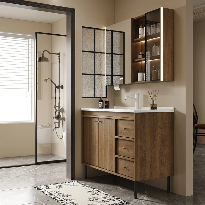 /Hot Selling Rock Slab Basin Modern Hotel Bathroom Vanity Luxury Bathroom Washbasin Cabinet Customized Size