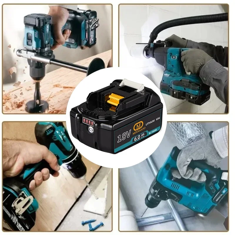 New 18V 6.0Ah Rechargeable Battery, For Makita Drill DGA404 DTW700 DHR202 DJV182 DDF487 Power Tool Battery, for Makita Battery - view 6
