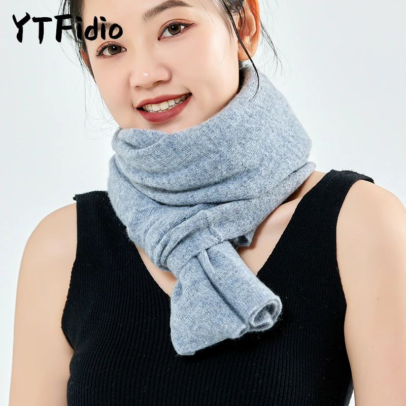 

YTFidio 100% Wool Scarf Shawl Women Luxury Bright Solid Colors Women Scarf Winter Shawl and Wrap Tassel Female Foulard 78