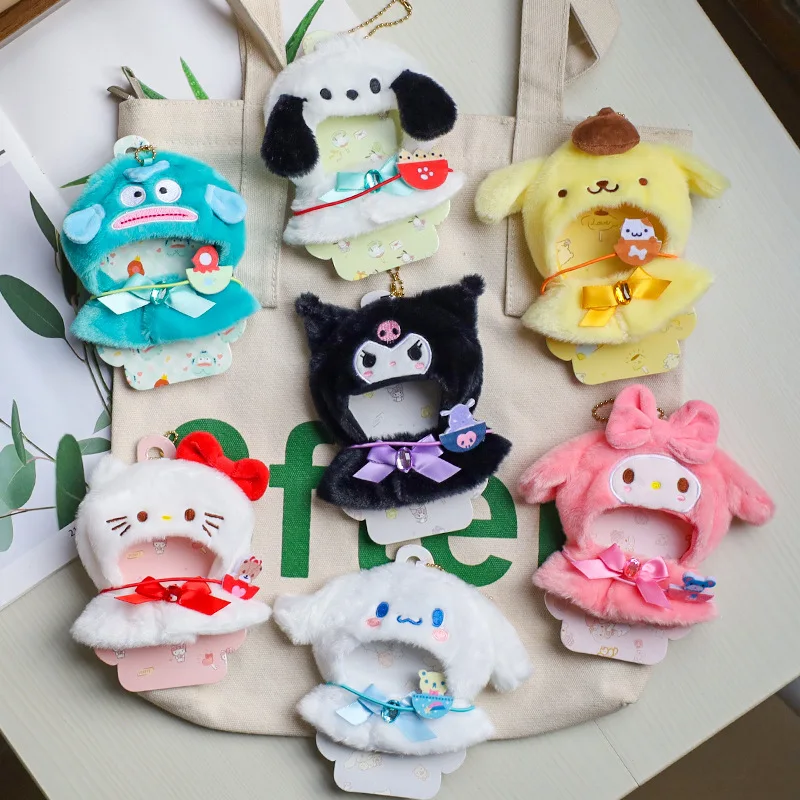 Hot Sanrio Cute Kuromi Melody Cinnamoroll Anime Doll Clothes Kawaii Cartoon Cloak Coat Creative Toys Doll Accessories Girl Gifts