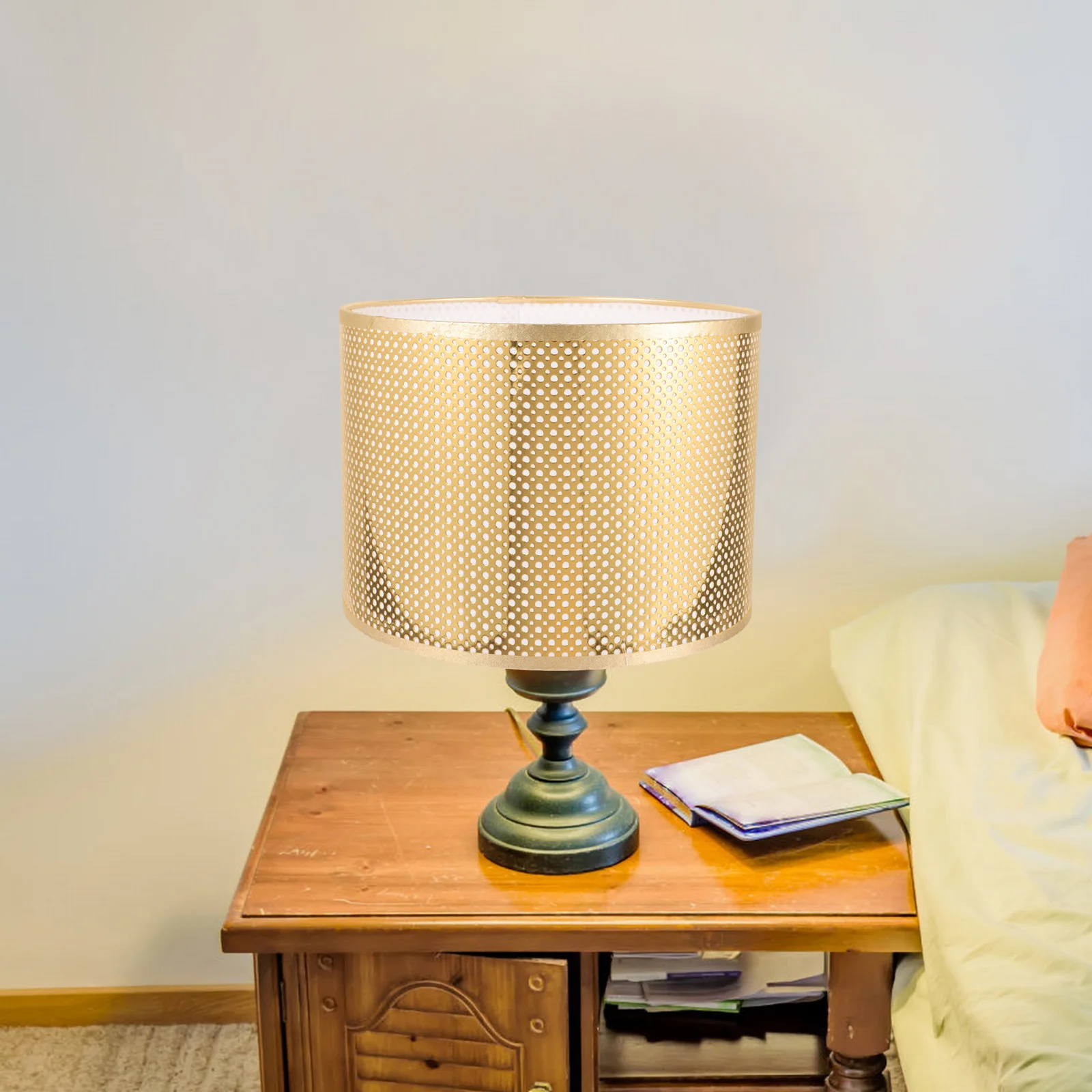 

Bedside Lampshade Replacement E27 Cloth Light Cover Decorative Table Floor Shade For Bedroom Living Room Modern Rustic Oval