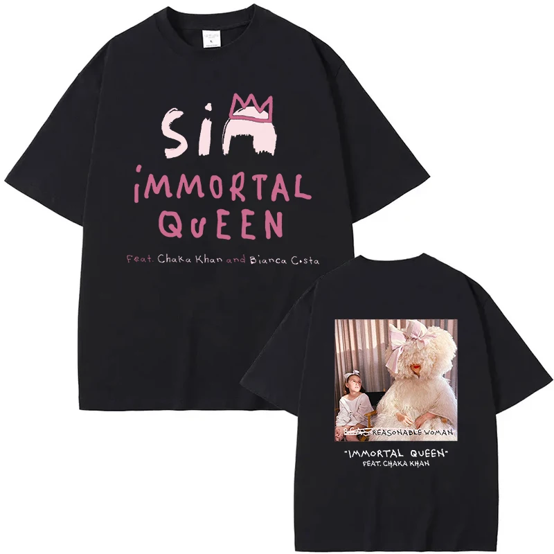 

Sia Immortal Queen Tour T Shirts Men's Women Fashion Hip Hop T-shirts 100% Cotton Loose Casual Short Sleeve Fans Gift T-shirts