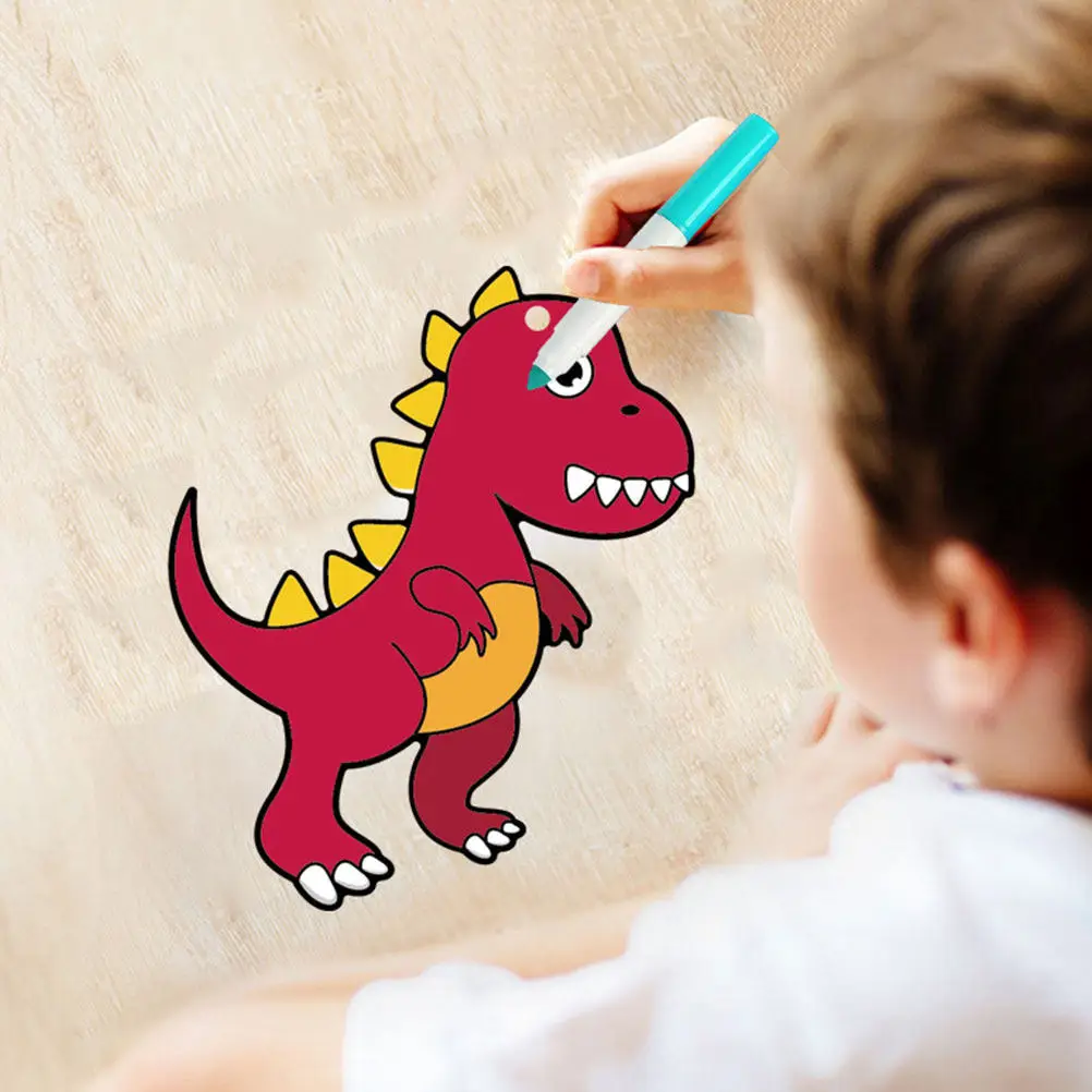 1Set Scratch Dinosaur Design Creative Graffiti Craft Art DIY Party Supplies Scratch Craft Sheets