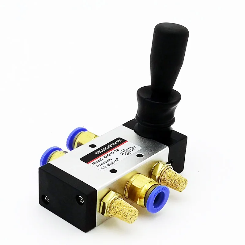 4H210-08 4H310-10 4H410-15 2 Position 5 Port 5/2 Way Air Manual Valve Pneumatic Control Valve Hand Lever Operated Control Valve