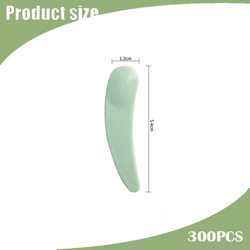 Espátulas de maquillaje curvadas desechables, Mini cucharas de máscara multicolores para crema Facial, mezcla de cosméticos, salón/herramientas de belleza para el hogar, 300 Uds.