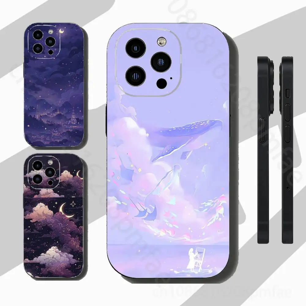 

Dreamy Starry Sky Slim Back Phone Case for iPhone 17,16,15,14,13,12,11 Pro,Max,Plus,X,XS,XR,SE,Mini Protective Cover