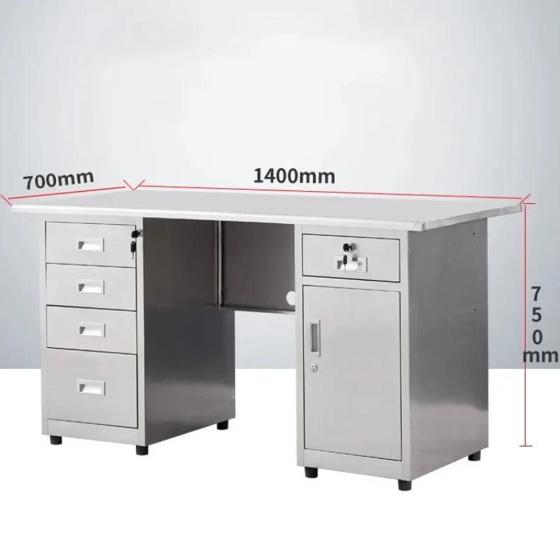 5 drawers Customised clean room benches modern office desk 304 stainless steel computer desk Specialised desks for hospitals