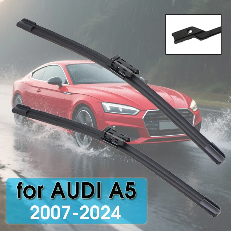 

For AUDI A5 8T Facelift F5 2007-2024 24"+20" Car Wiper Front Wiper Blades Fit Push Button Arm Front Windscreen Auto Wipers