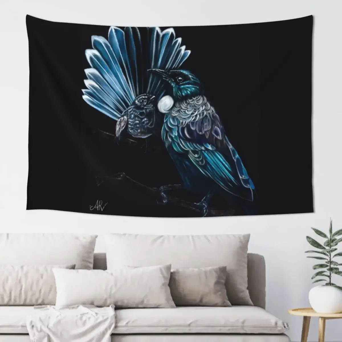 Tui and Fantail Tapestry Things To Decorate The Room Aesthetic Room Decor Korean Luxury Living Room Decoration Mushroom Tapestry