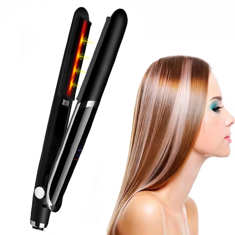 

Fast Heating Electric Iron Curling Straightening Irons Hair Styling Tool 2 in 1 Professional Hair Straightener