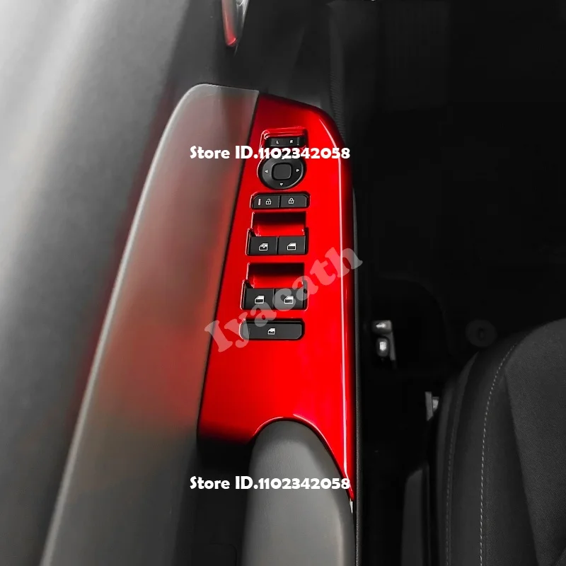 LHD RHD for KIA K4 2024 2025 2026 ABS Carbon Fiber Car Window Lift Panel Glass Rise Control Switch Button Panel Cover Sticker