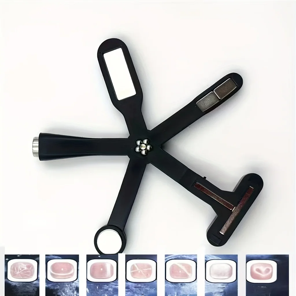 Imán para uñas con diseño de corazón de amor, 6 en 1, efecto ojo de gato, luz lateral, media luna, Margarita, flor, uñas francesas, imanes de atracción UV para manicura