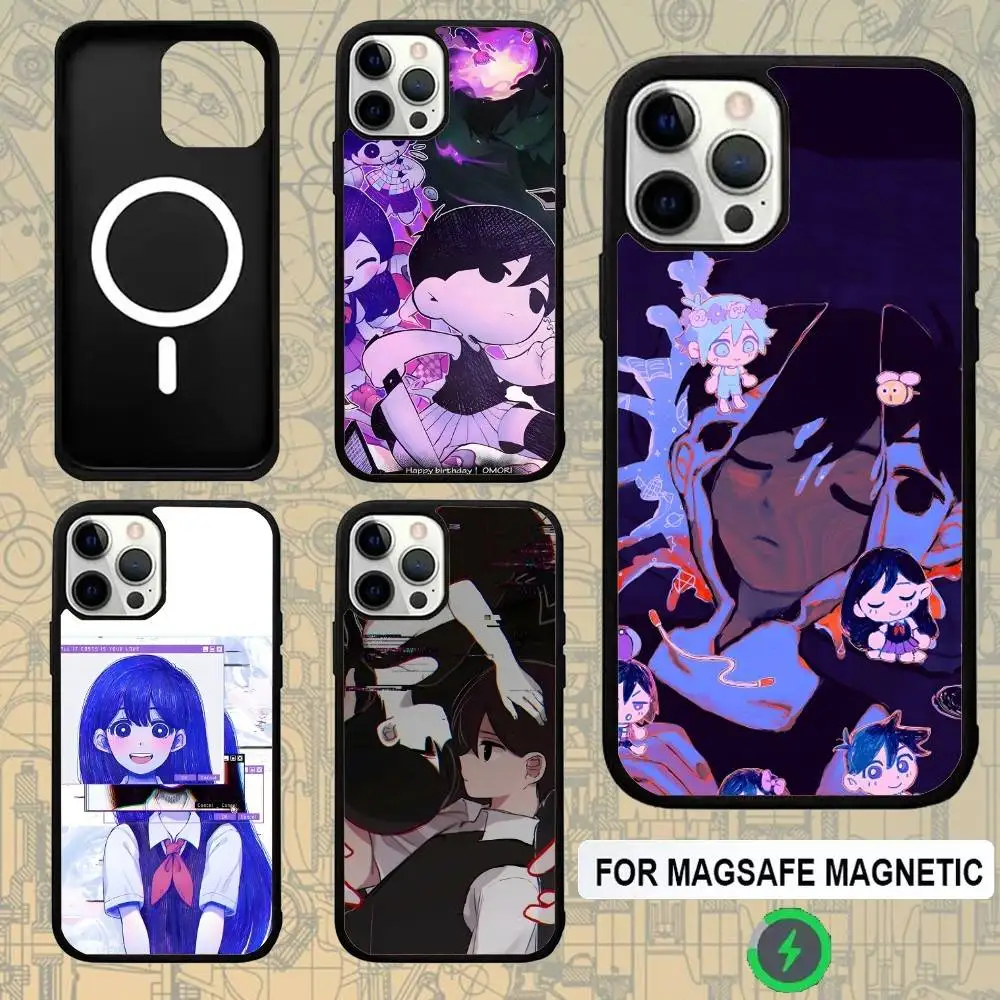 

Мини-зарядка Game O-Omori Sunny Mewo для iPhone 17,16,15,14,13,12,11 Pro,Max,Plus,X,XS,XR,SE4,E с чехлом для телефона MagSafe