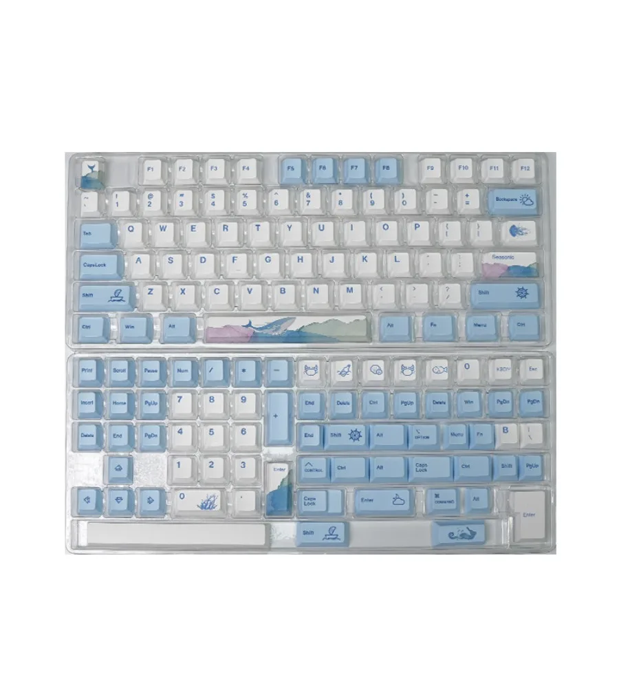 The sublimation process is highly compatible with the Korean layout PBT layout of Seasonic keycaps like Alice 61 and 67