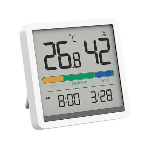 

Mute Temperature And Humidity Clock Home Indoor High-precision Baby Room C/F Temperature Monitor 3.34inch Huge LCD Screen Miiiw