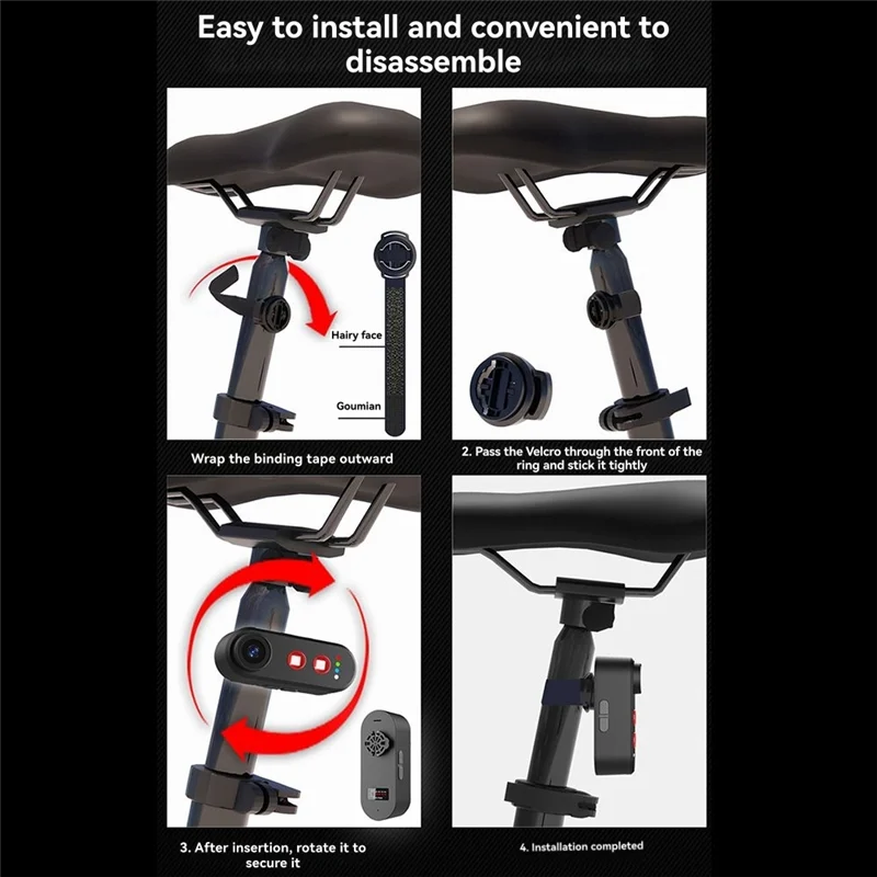 

A92Z Bike Camera With Tail Light 1080P HD 150 Degree Viewing Phone Interconnection Water Proof Bike Rear View Camera