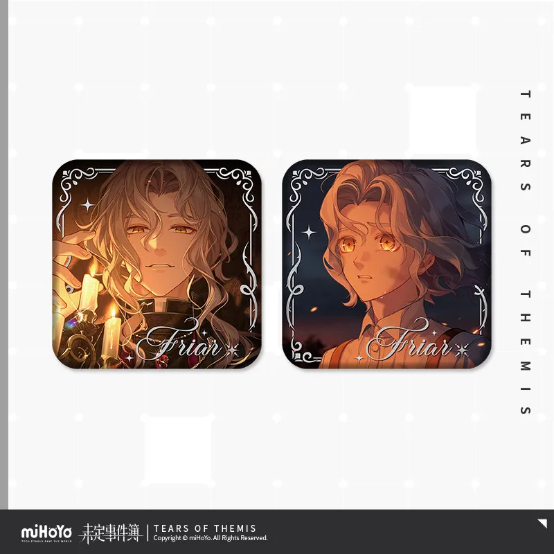Official MiHoYo Tears of Themis series Luke Pearce Artem Wing Vilhelm Anime 8cm square badge brooch Ornament Halloween Gift view 4