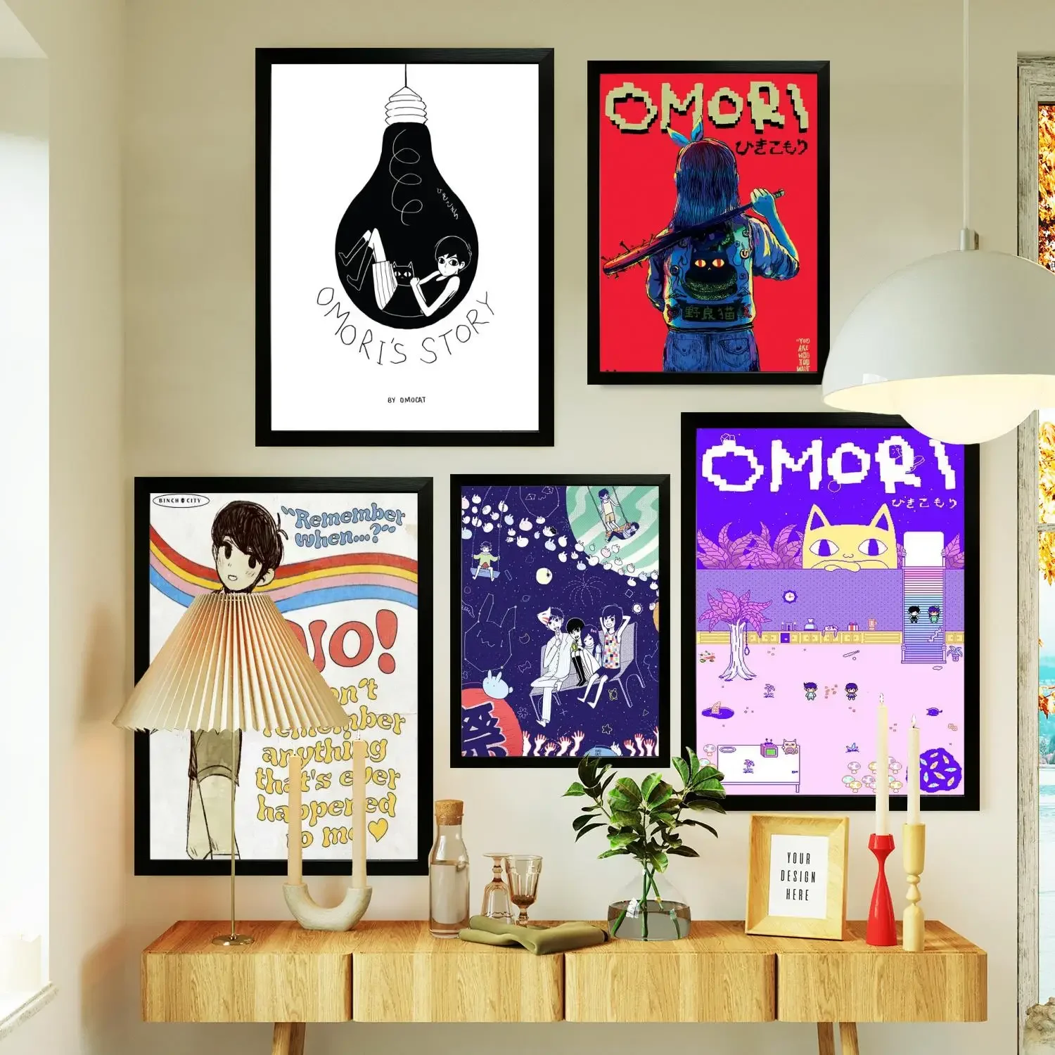 omori video game Poster Prints Wall Art Canvas Painting Poster For Modern Family Living Room Home Decor