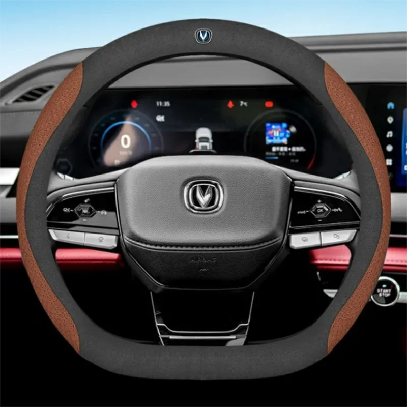 Leather Car Steering Wheel Cover for Changan Hunter Kaicene F70 Hunter Plus 2020 - 2023 2024 Non-slip Car-styling Auto Accessory