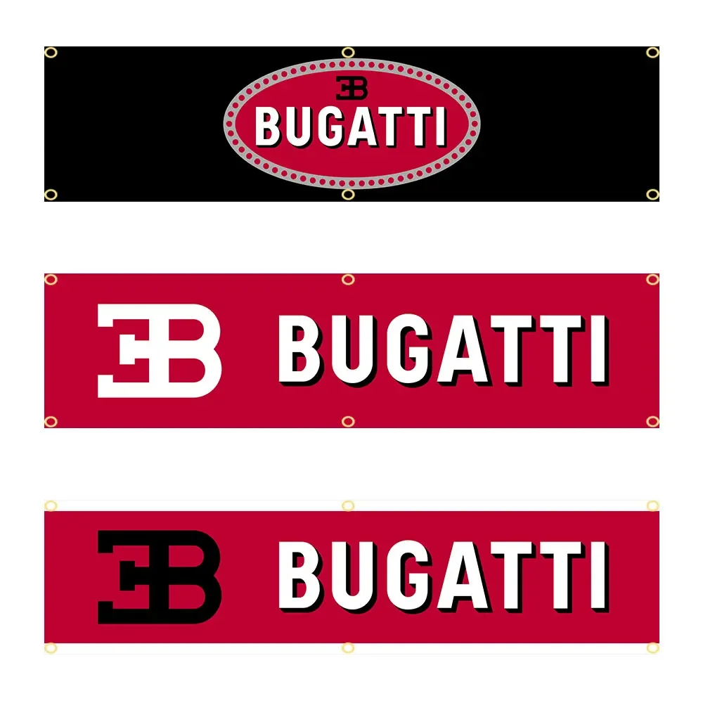 Pancarta de coche Bugatti de 60x240cm, tapiz de poliéster impreso, bandera para garaje o exterior para Decoración