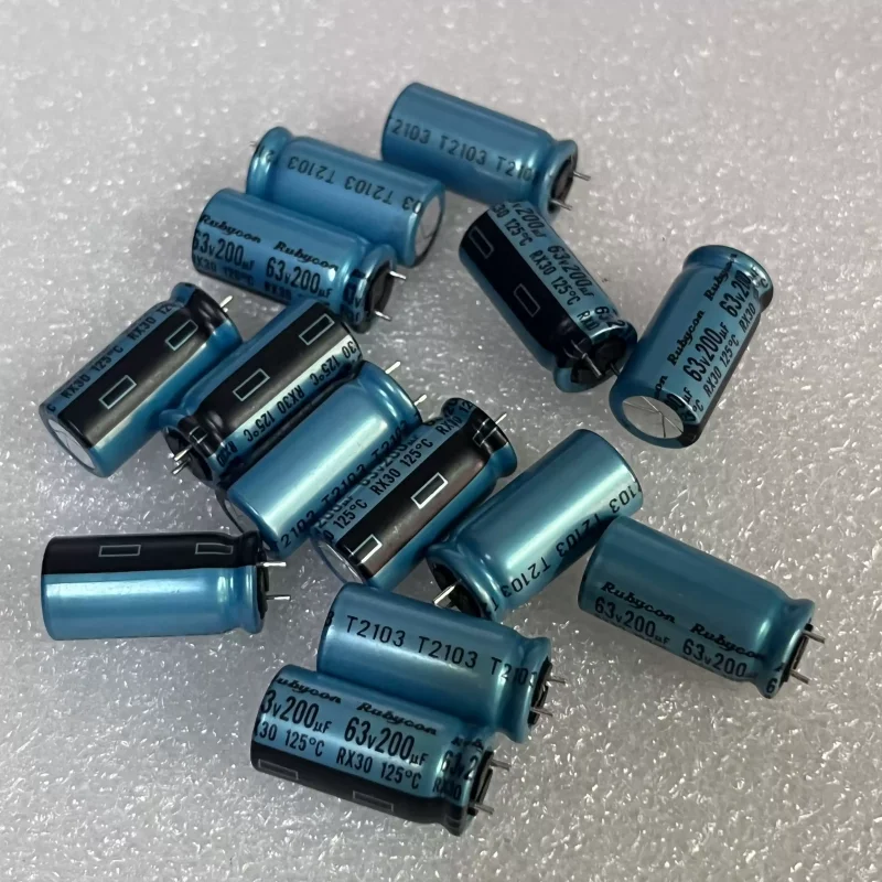 

10PCS New Japanese Ruby RUBYCON 63V 200UF Fever Audio Filter Electrolytic Capacitor