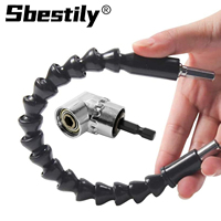 105 Degree Right Angle Drill Attachment And Flexible Angle Extension Soft Shaft Set For Drill Screwdriver Socket Adapter Tools