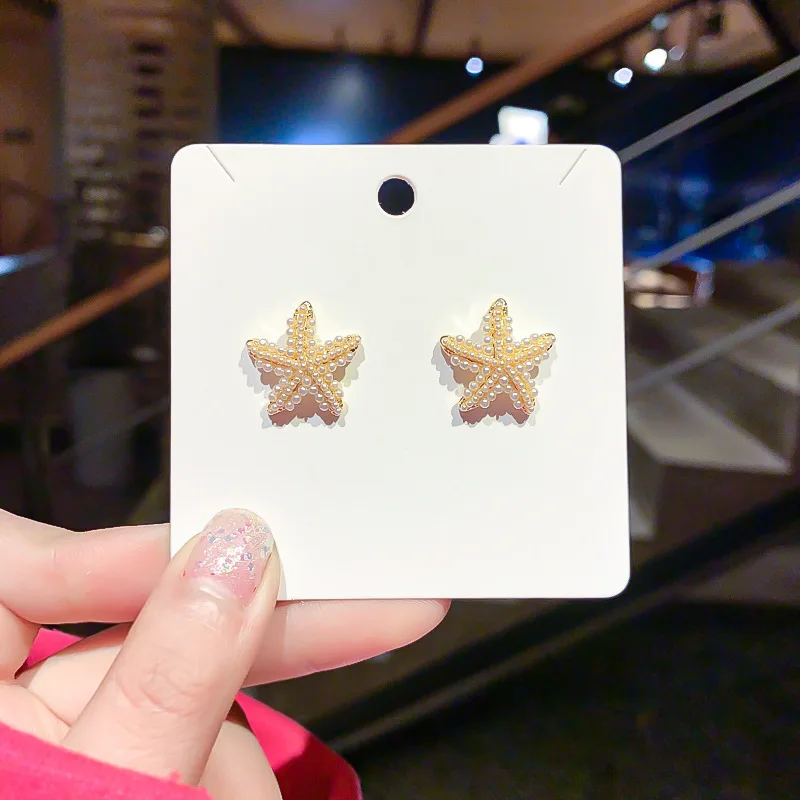 New Starfish Imitation Pearl Dangle Earrings for Women Temperament Exquisite Design Earring Charm Party Gift Fashion Jewelry New image 5