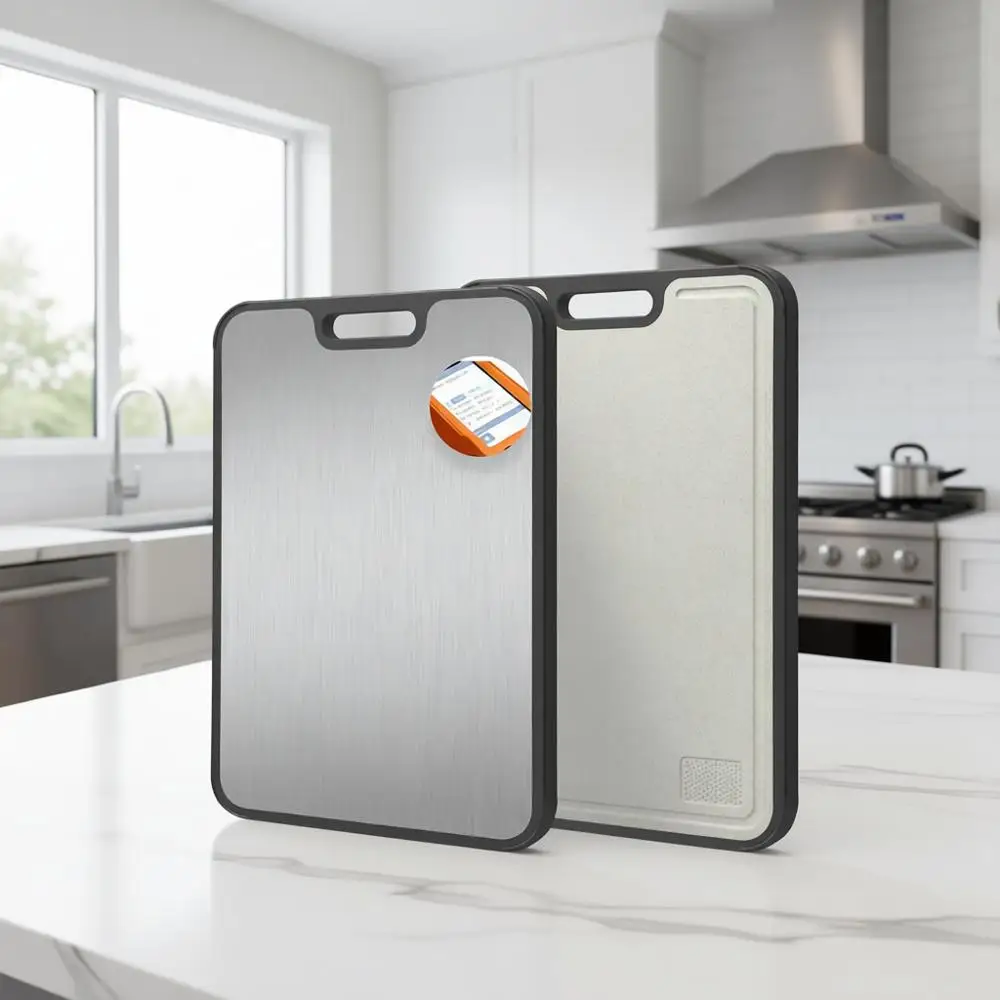 

Большая титановая разделочная доска 17x12 дюймов для нарезки, подачи, мяса, овощей, хлеба и многого другого