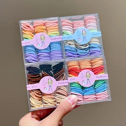 90Pcs/Box New Baby Girls Cute Colors Classic Scrunchies Rubber Bands Children Sweet Soft Elastic Hair Ties Kids Hair Accessories