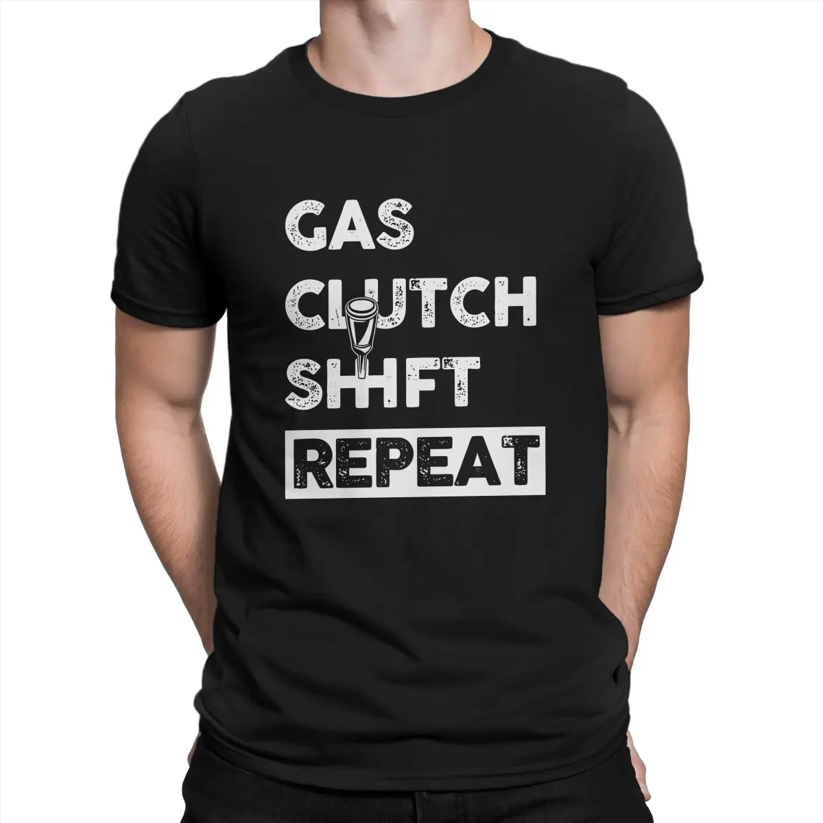 Gas Clutch Shift Repeat Car Guy Car Lover Save The Manuals Racecar Tshirt Homme Men's Tees Blusas T Shirt For Men