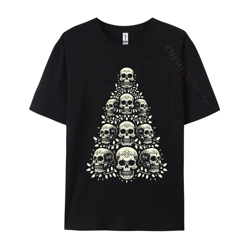 

Gothic Skull Christmas Tree For Goth Teens Men Women Skulls T Shirt Cotton Tees For Men Skull Tree Tees Youthful