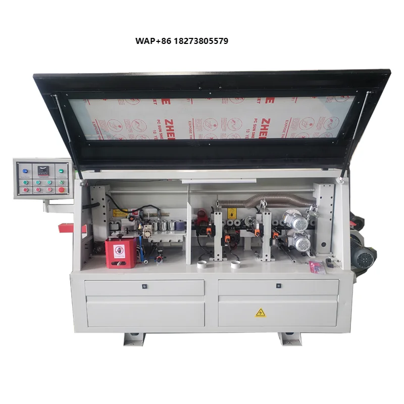 Automatic MDF PVC Plywood Edge Banding Machine Edgebander 45 Degree With Pre-milling Trimmer for Furniture Cabinet Door MDF
