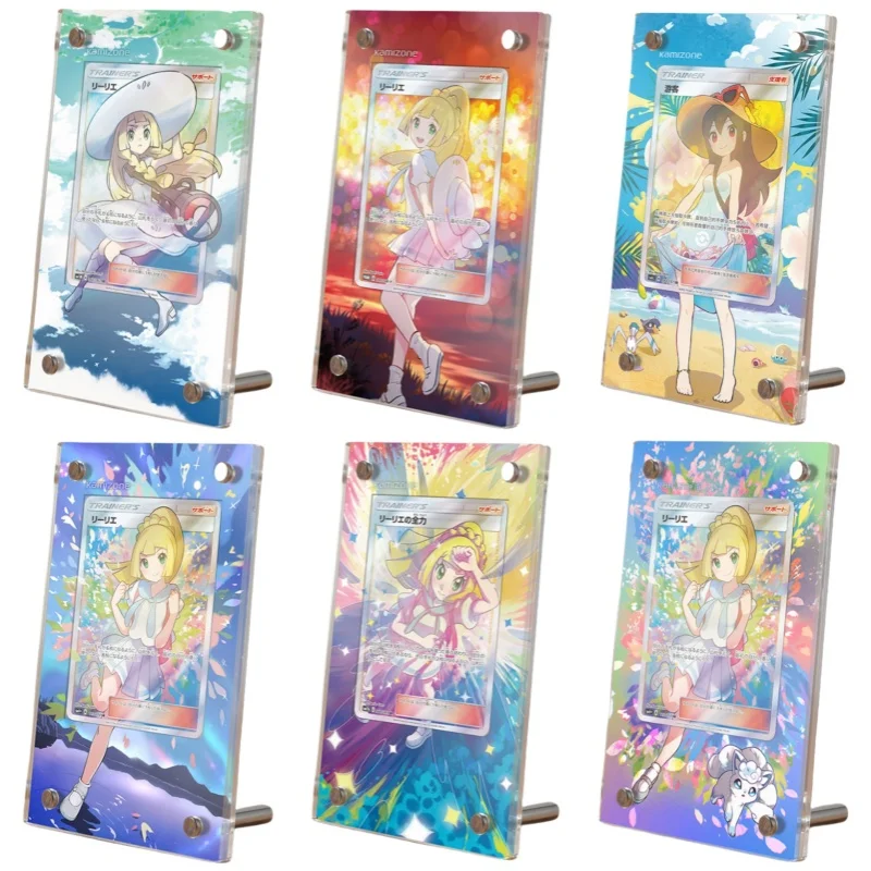 

Card Brick Lillie Marnie Iono Ptcg Japanese Edition Diy Acrylic Action Toy Figures Anime Game Collection Display Rack No-Card