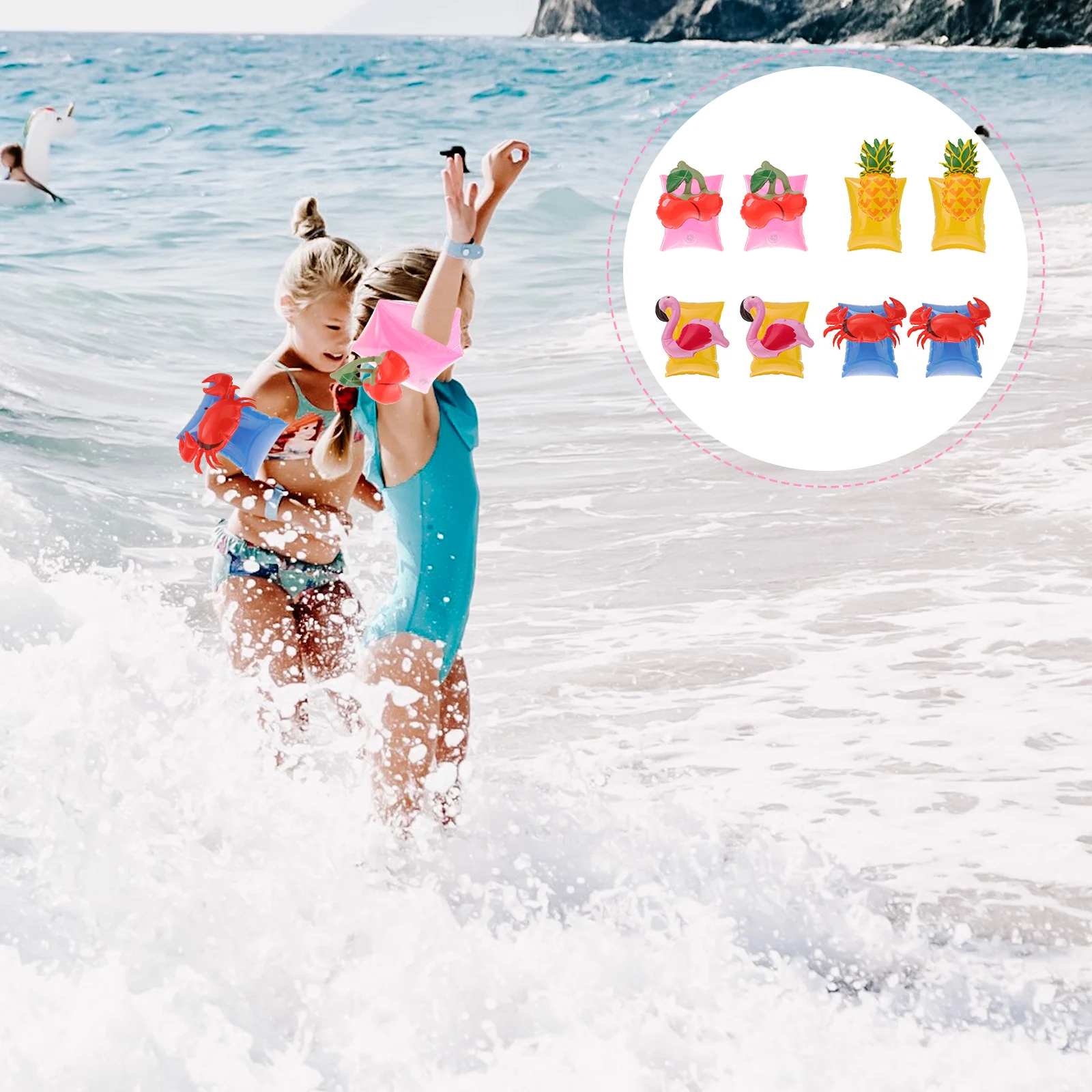 

4 Pairs Swimming Sleeves Arm Floaties Beginner Supplies Floating Rings Water Armband Inflatable for