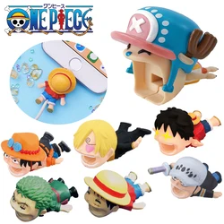 Anime tek parça telefon veri kablosu koruyucu kol karikatür Zoro Chopper Luffy sevimli IPhone Samsung Ipad için şarj kablosu hediye