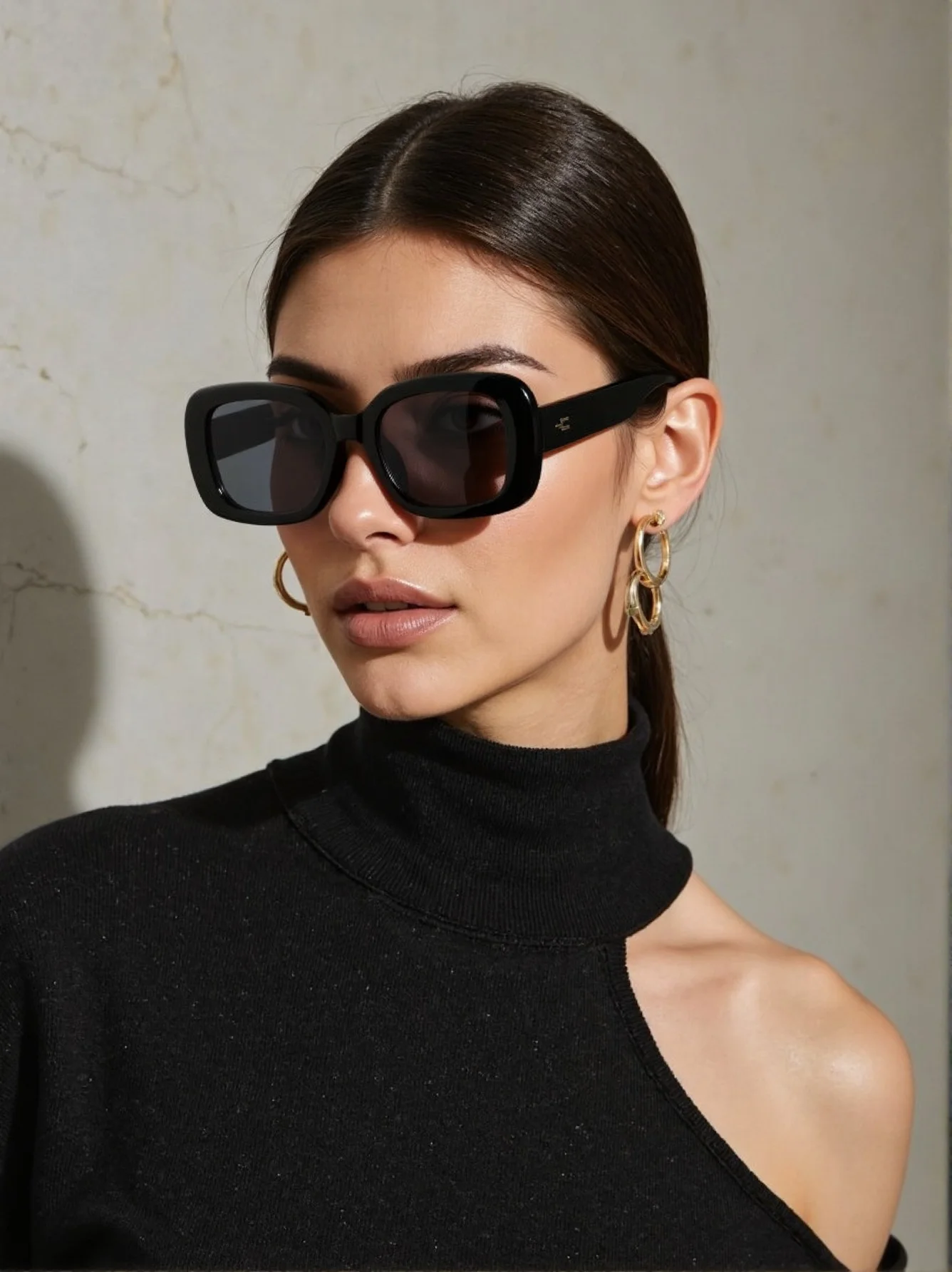 Neue hochwertige, ovale Retro-Sonnenbrille mit kleinem Box-Persönlichkeitstrend und Gesicht