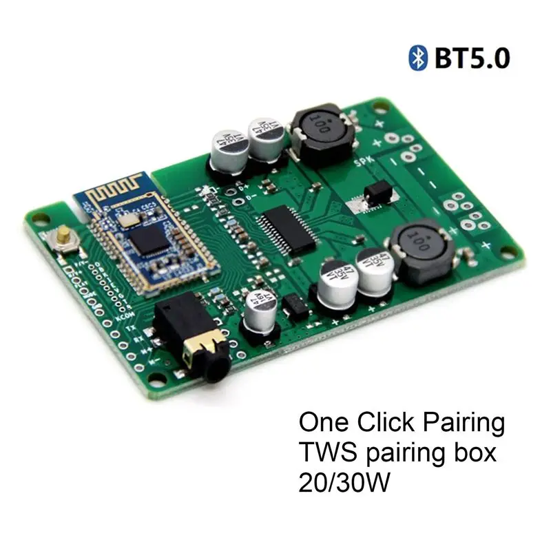Classic-2X Bluetooth 5.0 Amplifier Board TWS AUX 20W/30W Serial Port To Change Name Mono Stereo Module Amplificador(No Call)