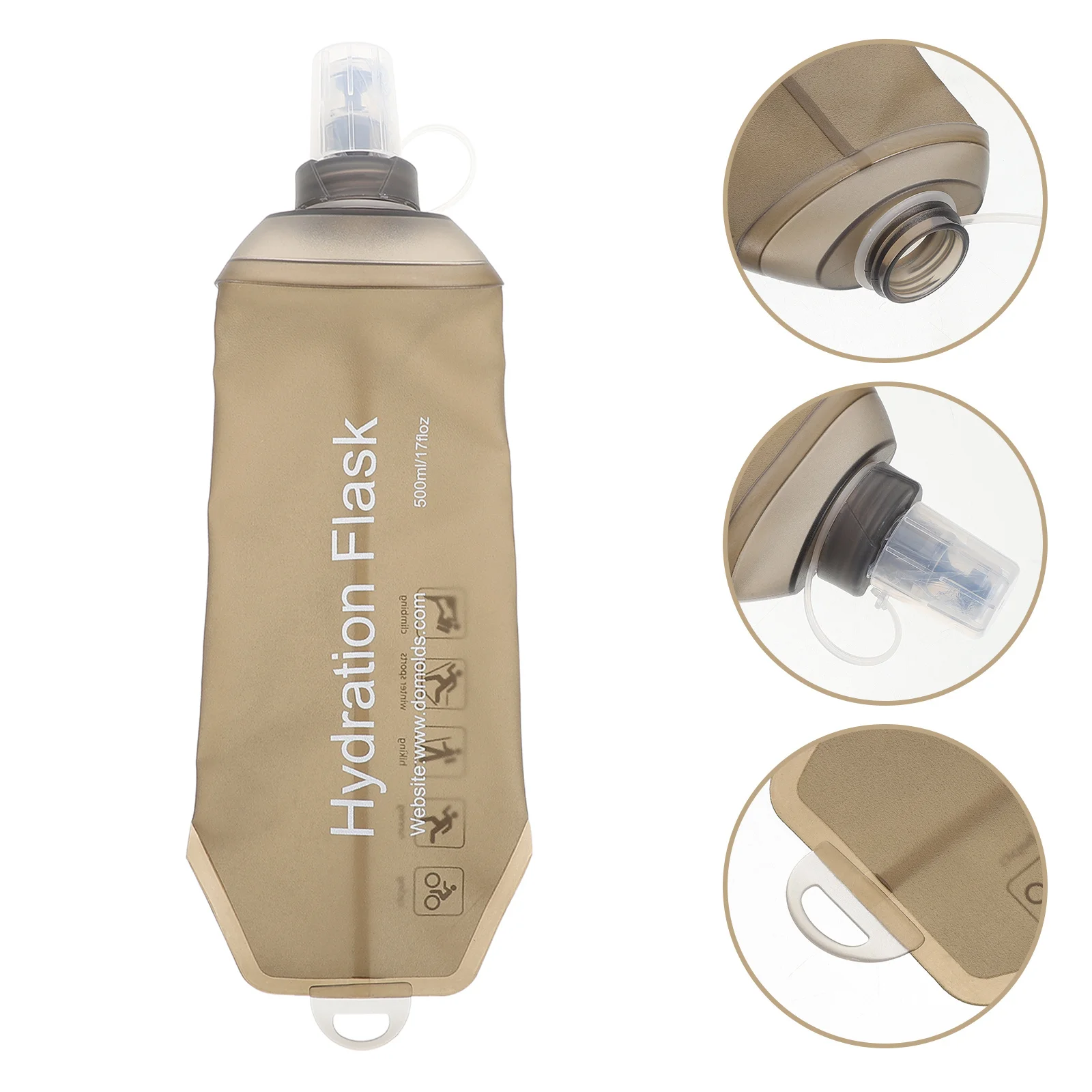 

500Ml Compact Sports Water Bottle Foldable Reusable Hydration Flask for Running Camping Biking Flexible Lightweight Tpu Design