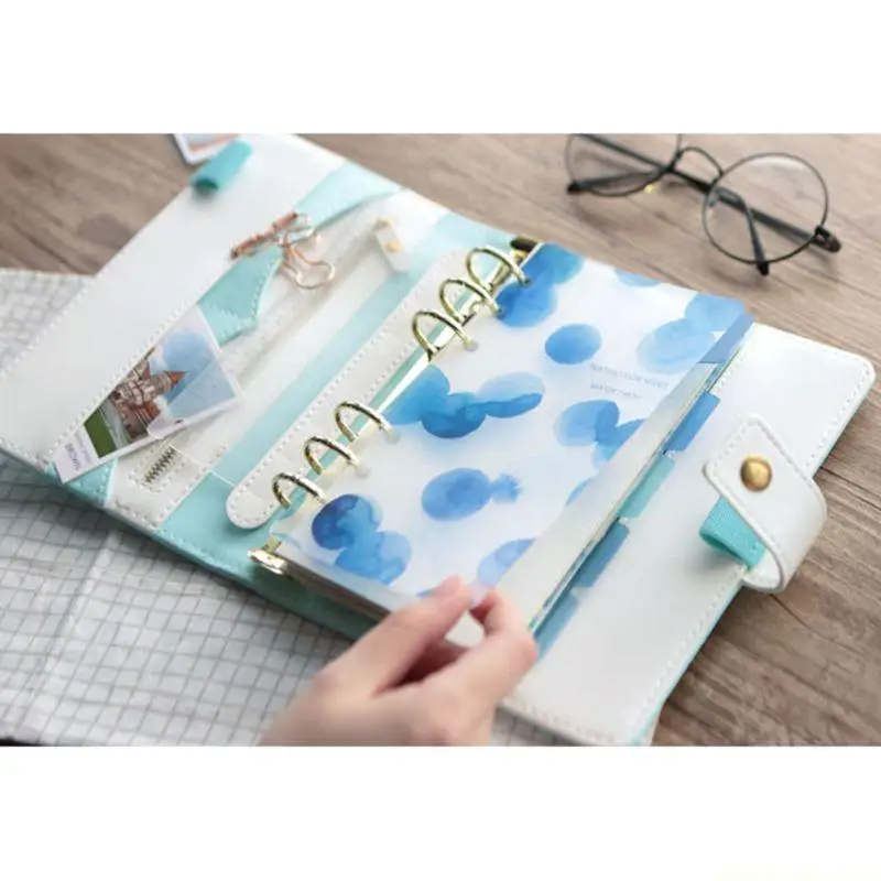 Binder Divider Set File Index Tabs 6-Hole Index Divider Loose-leaf Page Dividers for Journal Binder Budget Planner