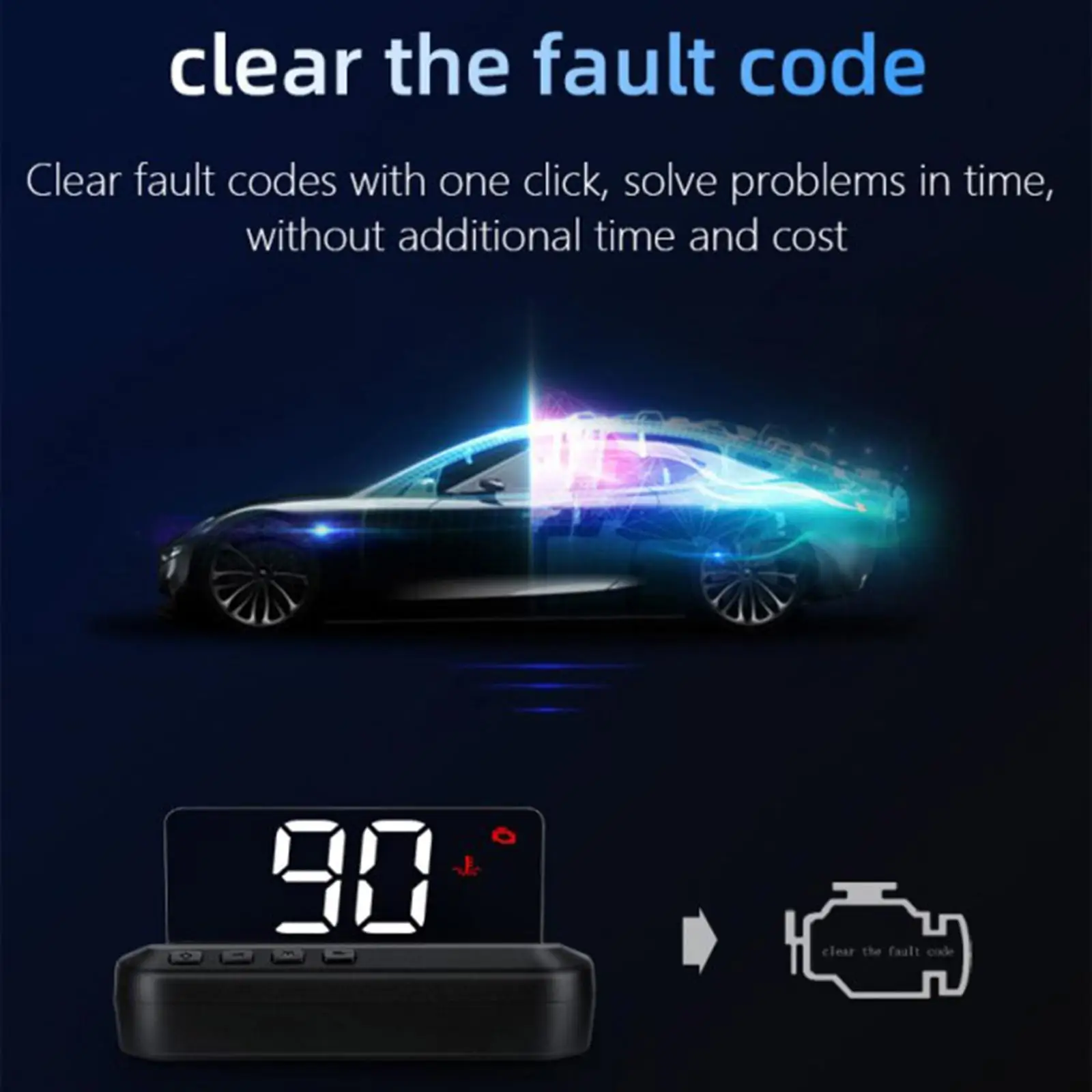 GPS Display， Speedometer HUD Overspeed Warning Alarm ，Voltage Easy Setup LED Display Projector 360 Degree Odometer