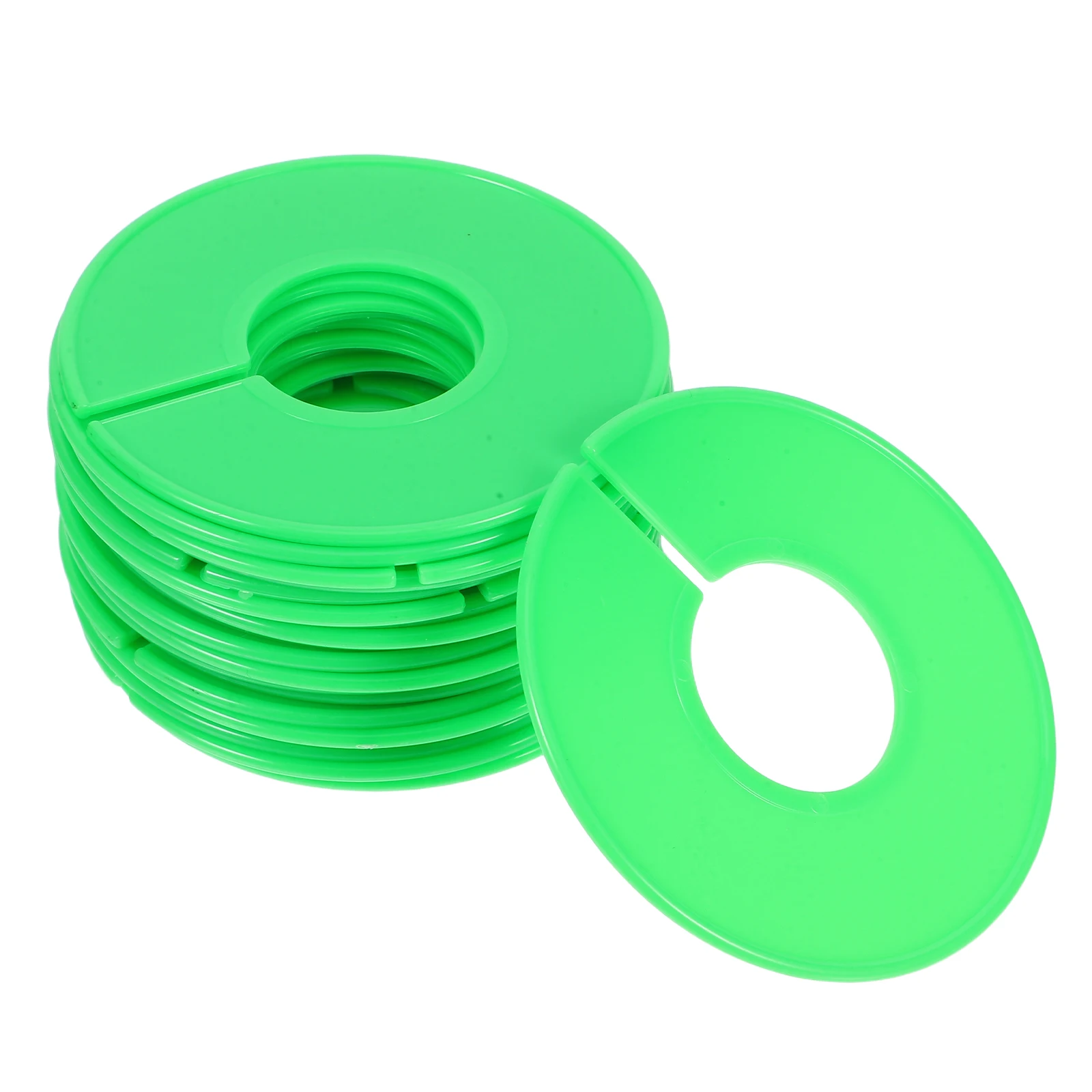 

20 шт., зеленые разделители размеров одежды, круглые бирки, вешалки, маркеры для одежды, органайзер для шкафа, разделитель белья, пластик