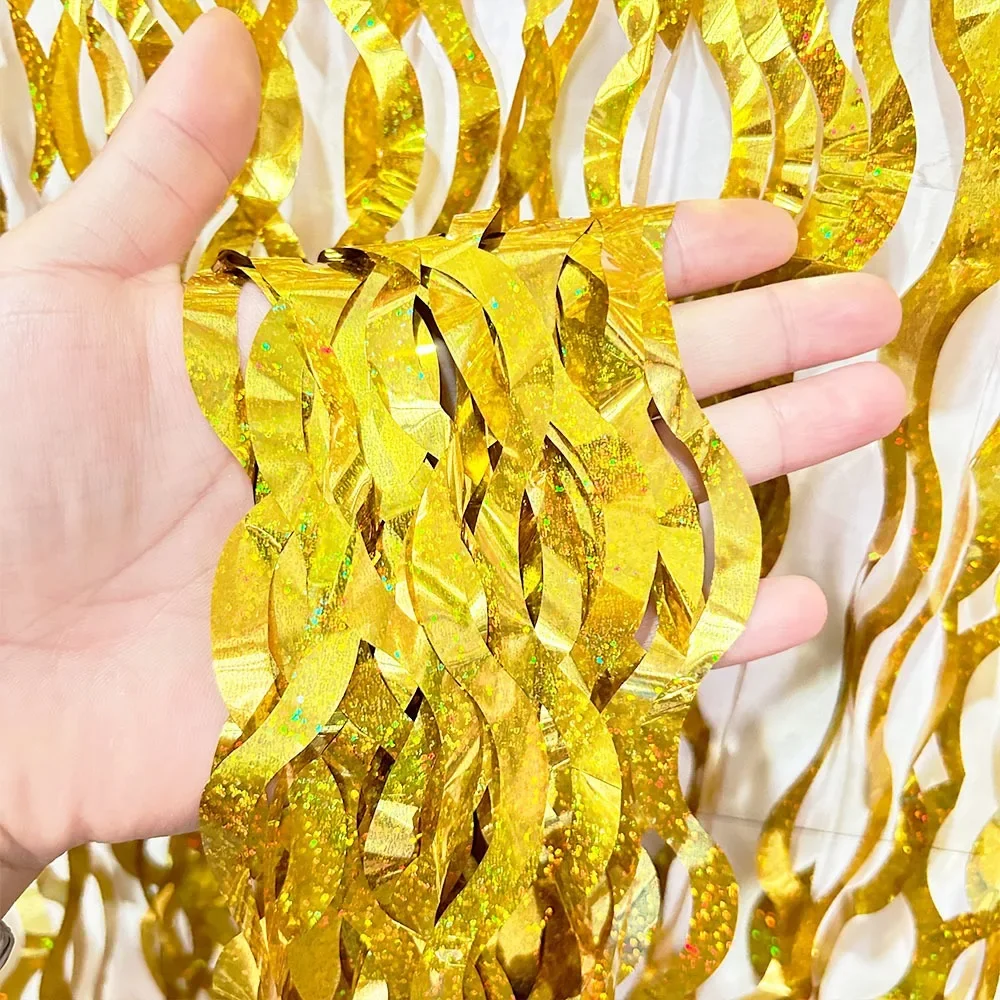 Colorful S-shaped Rain Curtain Mermaid Party Decor Wedding Bridal Shower Decor Happy Little Mermaid Girl Birthday Party Garland view 6