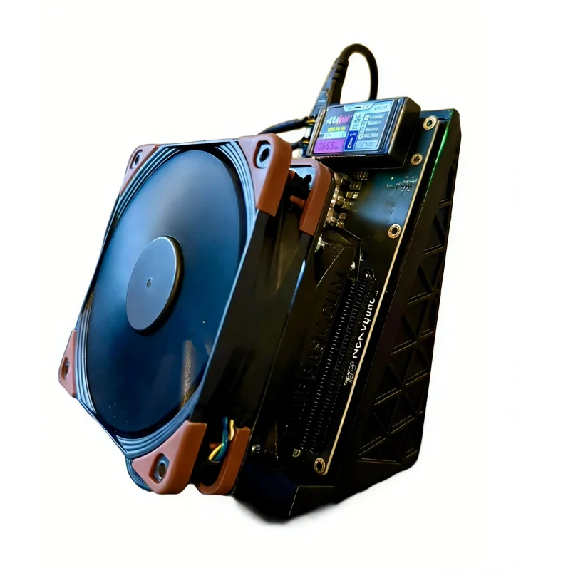NerdQaxe 6Th with Noctua Fan XT30 power feed 100W Power consumption BTC Miner Bitcoin Solo Miner NerdAxe 6Th NerdQaxe Noctua