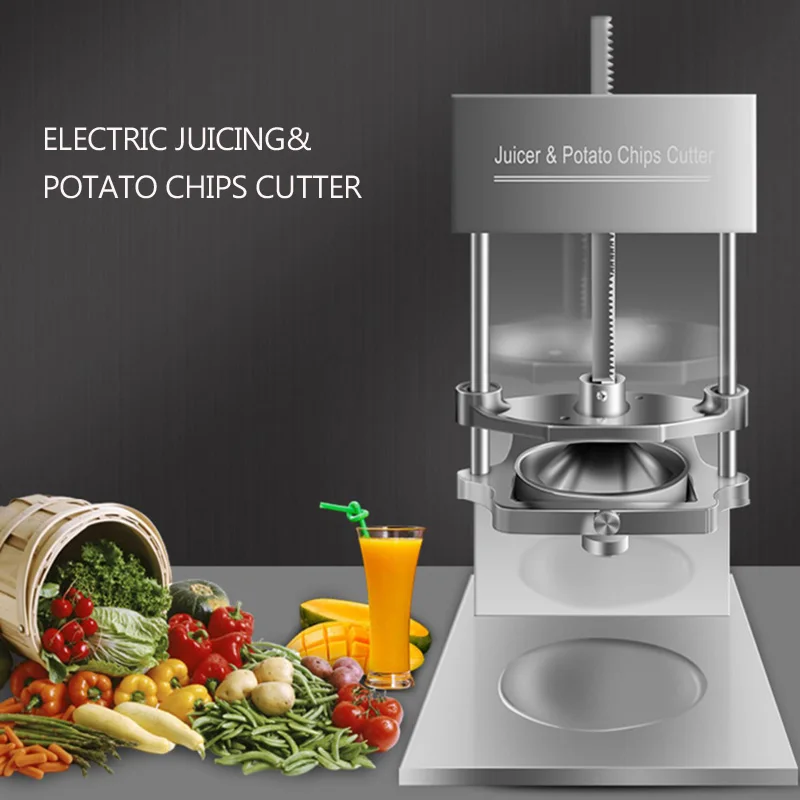 220V/110V Electric Fries Cutter Potato Chips Maker Carrot Slicer French Fries Cutter Cutting Potato Radish Cucumber Machine