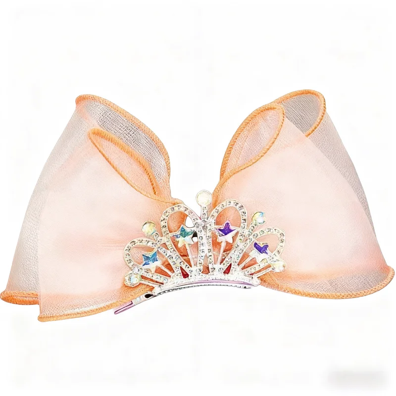 Soft ribbon hair clips, princess crown hair clips, bow hair clips, Christmas and New Year gifts for girls.
