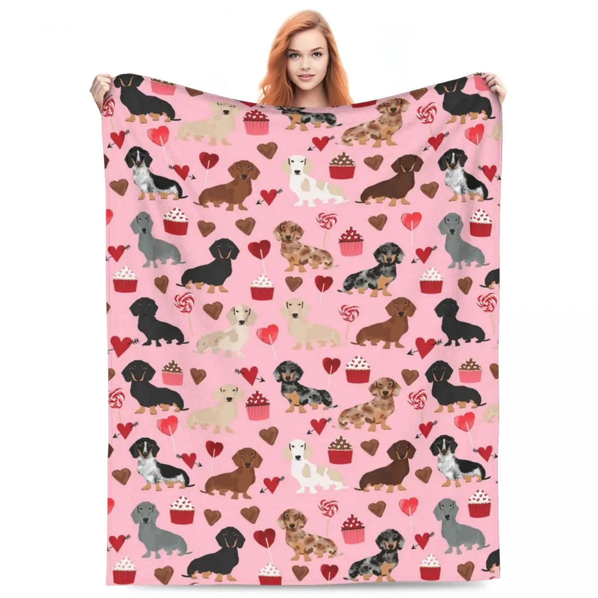 

Dachshund Dog Blankets Flannel Sofa Throw Blanket Lightweight Throw Blankets for Couch Bedding Outdoor Throws Bedspread Quilt