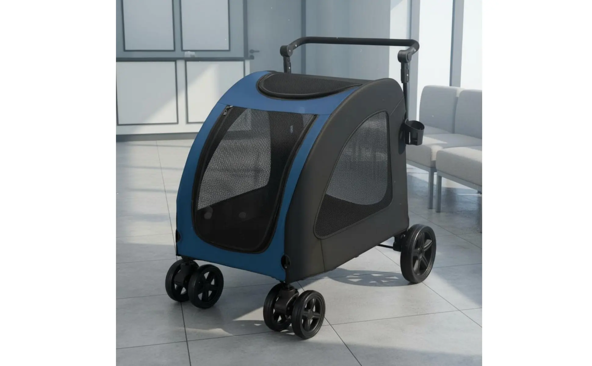 Foldable Dog Stroller Lightweight Feline Stroller Pet Pushcart Large Size Dog Stroller Mesh Sides for Park Foldable Dog Stroller Lightweight Feline Stroller Pet Pushcart Large Size Dog Stroller Mesh Sides for Park