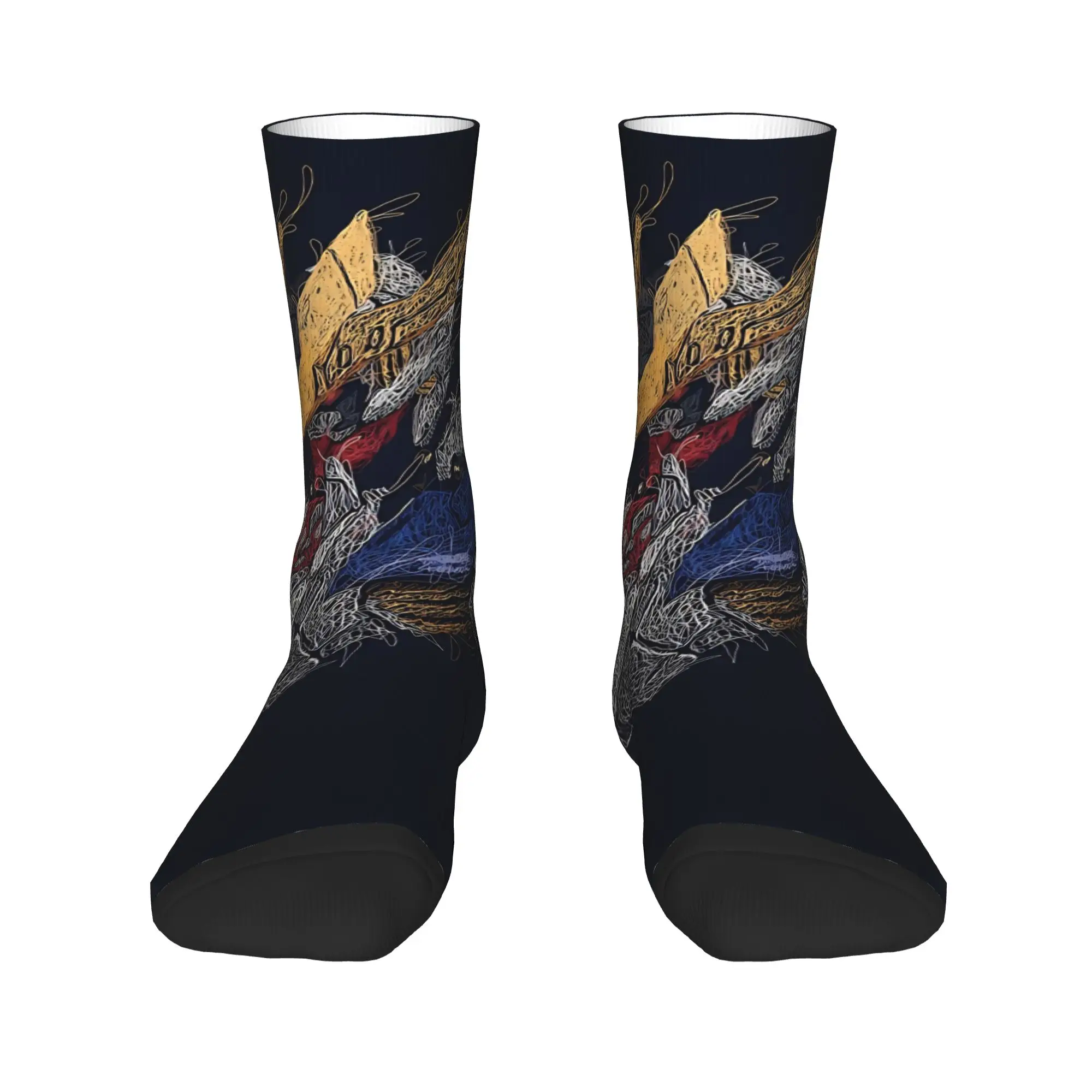 Calcetines divertidos Bandai gundam Gundam Barbatos Lupus, calcetines vintage con estampado de patrón sin costuras para hombre, calcetines novedosos para hombre